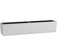 Obdĺžnikový biely kvetináč so zavlažovacím systémom