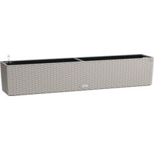 Obdĺžnikový kvetináč so zavlažovacím systémom a pleteným dizajnom