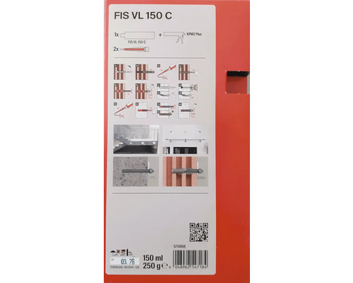 Sada injekčnej malty FIS VL 150 C s montážnym návodom