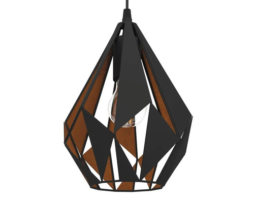 Závesná lampa s geometrickým dizajnom a dekoratívnou žiarovkou