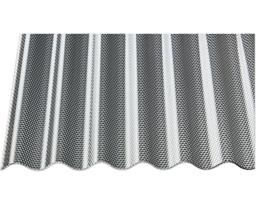 Detail vlnitej strešnej dosky s pruhovaným vzorom