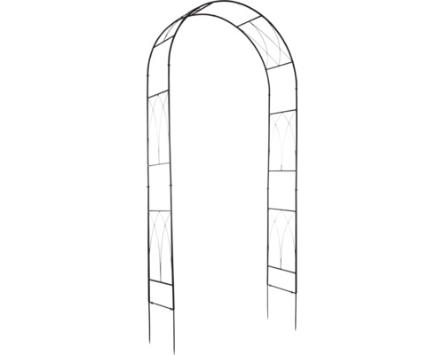 Oblúk na ruže Lafiora 116 x 35 x 220 cm čierny Kovová ružová brána do záhrady