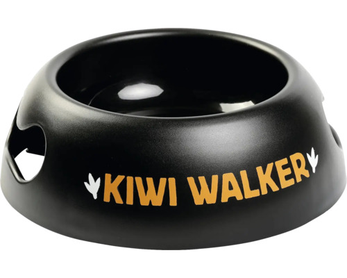 Čierna psia miska s potlačou Kiwi Walker