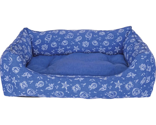 Modrý pelech pre psa s morskými motívmi