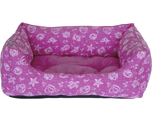 Ružový pelech pre psa s morskými motívmi