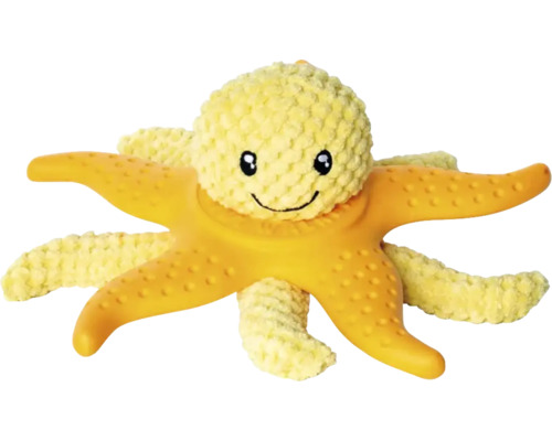 Žlté hryzátko a plyšová hračka pre bábätká v tvare chobotnice