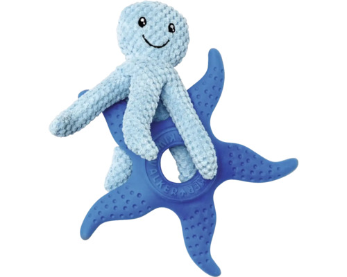 Modrá plyšová chobotnica s hryzátkom v tvare hviezdy