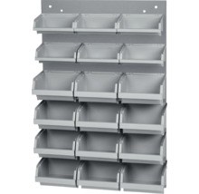 Dielenský regál s plastovými boxami