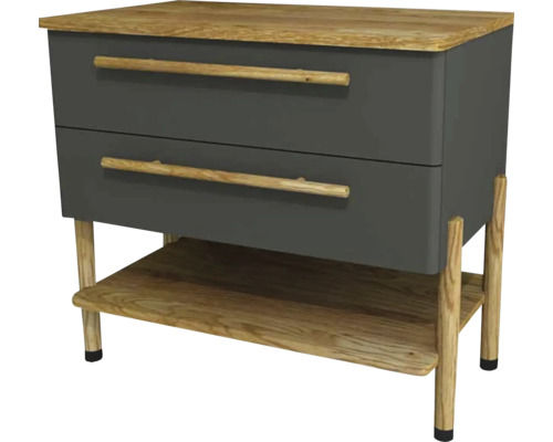Kúpeľňová skrinka pod umývadlo Devo Sonet sivá Classico/dub 84 x 75 x 49 cm SF-SU2S84-F118D01L09 Nočný stolík s dvomi zásuvkami a odkladacou plochou