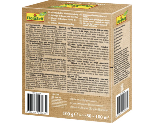 Zmes kvetov FloraSelf vhodná pre hmyz pre plochu približne 50 až 100 metrov štvorcových