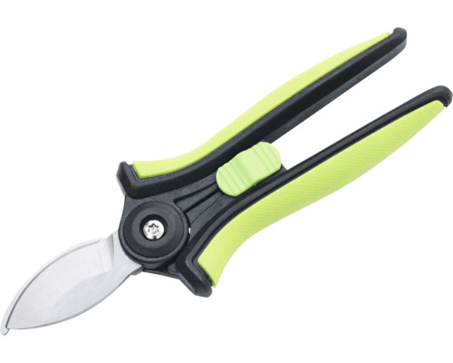 Záhradné nožnice s oceľovou čepeľou a plastovými rukoväťami
