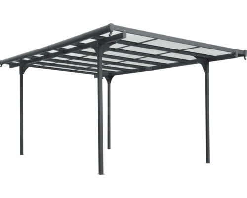 Voľne stojaci pavilón s priehľadnou strechou na zatienenie terás