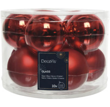 Balenie desiatich sklenených vianočných gúľ s priemerom šesť centimetrov