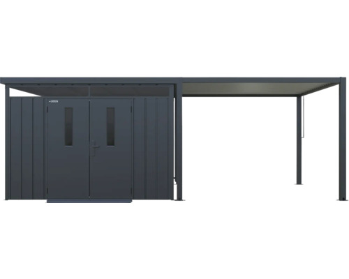 Záhradný domček s prístreškom