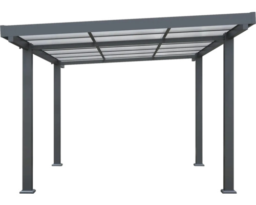 Voľne stojaci pavilón s priehľadnou strechou.