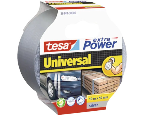 Tesa extra Power Universal lepiaca páska, 10 m x 50 mm, strieborná