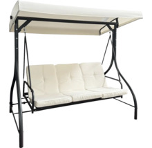 Záhradná hojdačka s tromi sedadlami a slnečnou strieškou