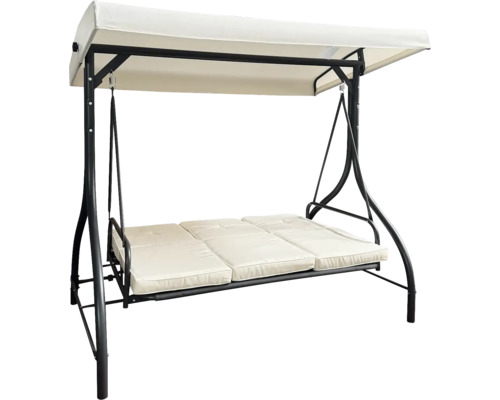 Záhradná hojdačka s kovovým rámom a látkovou strechou