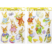 Obrázky do okien s motívmi zajačikov pre veľkonočnú dekoráciu