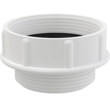 Biely plastový rúrkový spoj so závitom