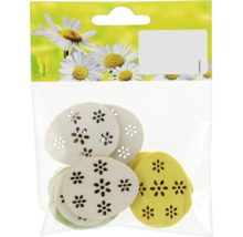 Dekoratívne drevené veľkonočné vajíčka s kvetinovým vzorom v balení