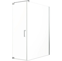 Sprchovací kabína so sklenenými dverami a držadlom