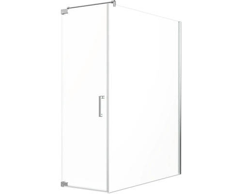 Sprchové dvere s bočnou stenou Jungborn SETTE 80 x 160 cm farba rámu chróm dekor skla číre sklo