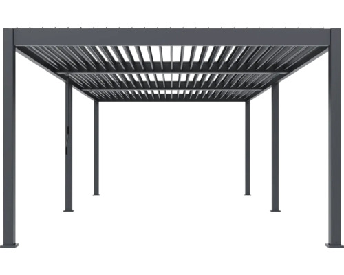 Kovová pergola s lamelovou strechou do záhrady