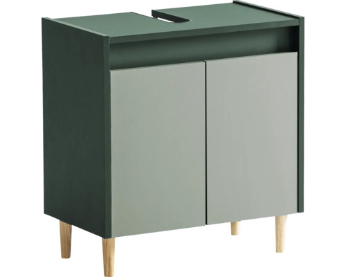 Skrinka pod umývadlo s dvomi dvierkami a drevenými nohami