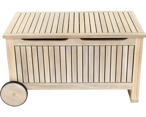 Záhradný box na vankúše drevený GARDEN PLACE Maja 85 x 52 x 48 cm s kolieskami agátové drevo Záhradný box na vankúše drevený GARDEN PLACE Maja 85 x 52 x 48 cm s kolieskami agátové drevo