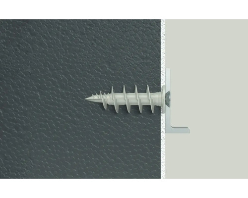 Plastová hmoždinka so skrutkou v stene