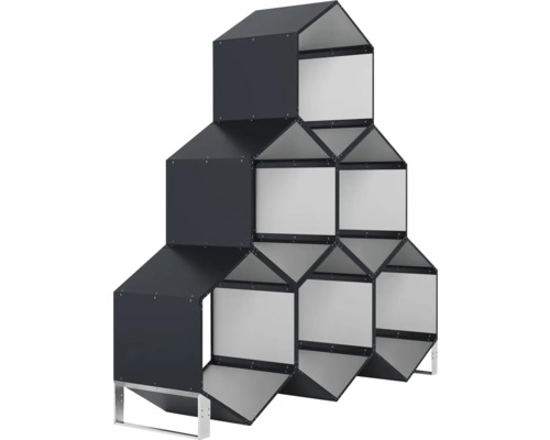 Nástenná polica v tvare naskladaných domov