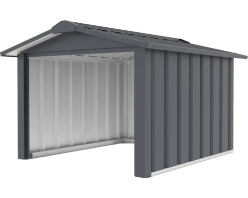 Kovový záhradný domček s pultovou strechou