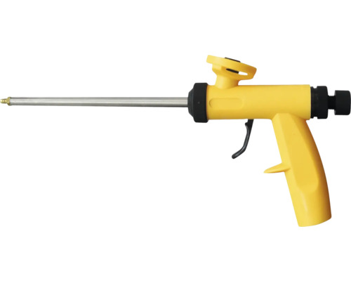 Žltá PU penová pištoľ s kovovou násadou