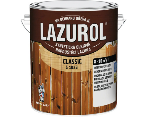 Lazúra na drevo Lazurol Classic S1023 022 palisander 2,5 l Lazurol lazúra na ochranu dreva, plechovka pre vnútorné a vonkajšie použitie