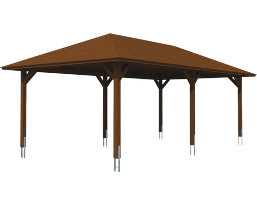 Drevený altánok so strechou