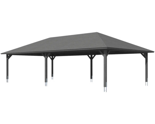 Zastrešený pavilón s drevenou konštrukciou