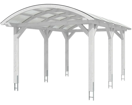 Drevený carport s priehľadnou strechou