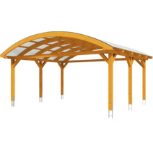 Drevený carport s transparentnou strechou