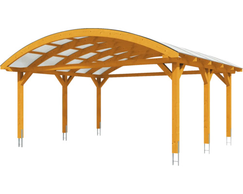 Drevený carport s transparentnou strechou