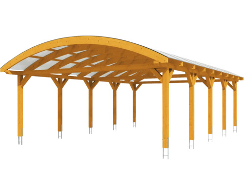 Drevený carport s priehľadnou strechou