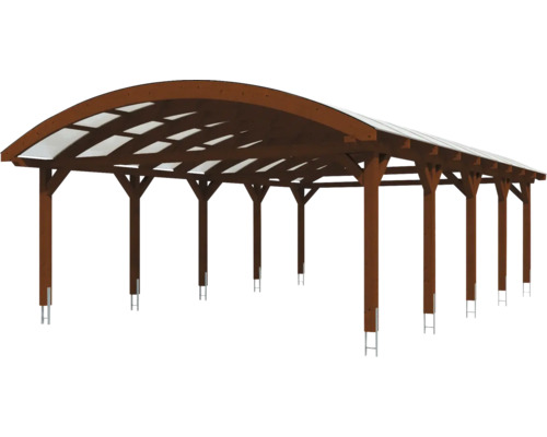 Drevený prístrešok pre auto s priehľadnou strechou