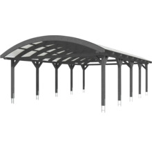 Drevený carport so zakrivenou strechou