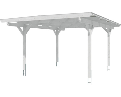 Drevený carport s plochou strechou na zastrešenie áut