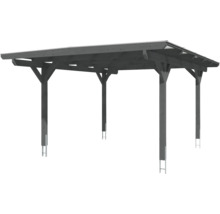 Drevený carport s plochou strechou a podpornými stĺpikmi