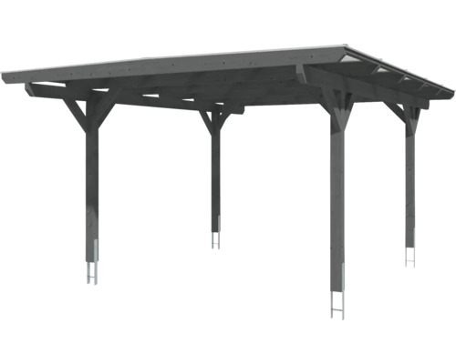 Drevený carport s plochou strechou a podpornými stĺpikmi