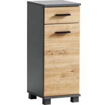 Úzka drevená skrinka s dvomi zásuvkami