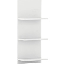 Biela nástenná polica s tromi policami na ukladanie a dekoráciu