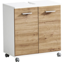 Skrinka pod umývadlo s dvomi dvierkami a kolieskami