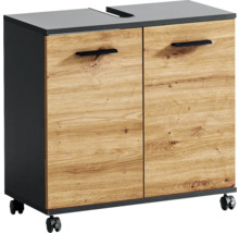 Spodná skrinka s dvomi dvierkami, úchytmi a kolieskami